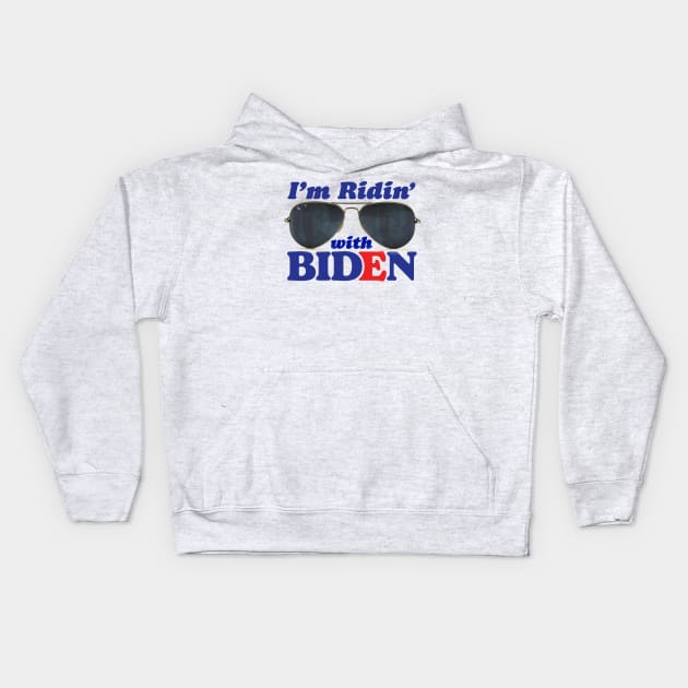 I'm Riding' With Biden Kids Hoodie by TeeLabs